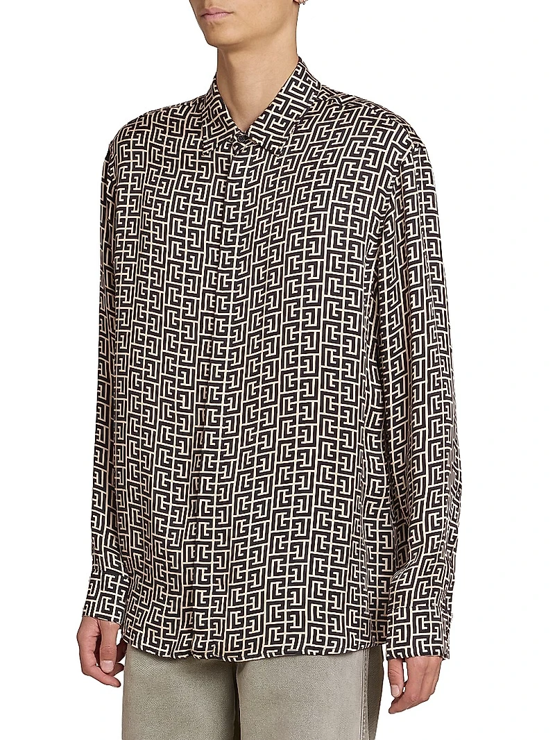 Monogram Button-Front Shirt