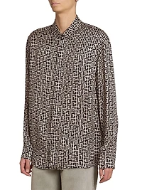 Monogram Button-Front Shirt