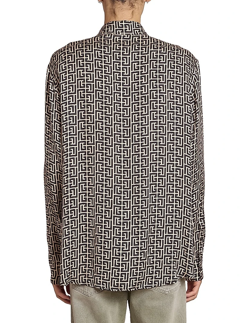 Monogram Button-Front Shirt