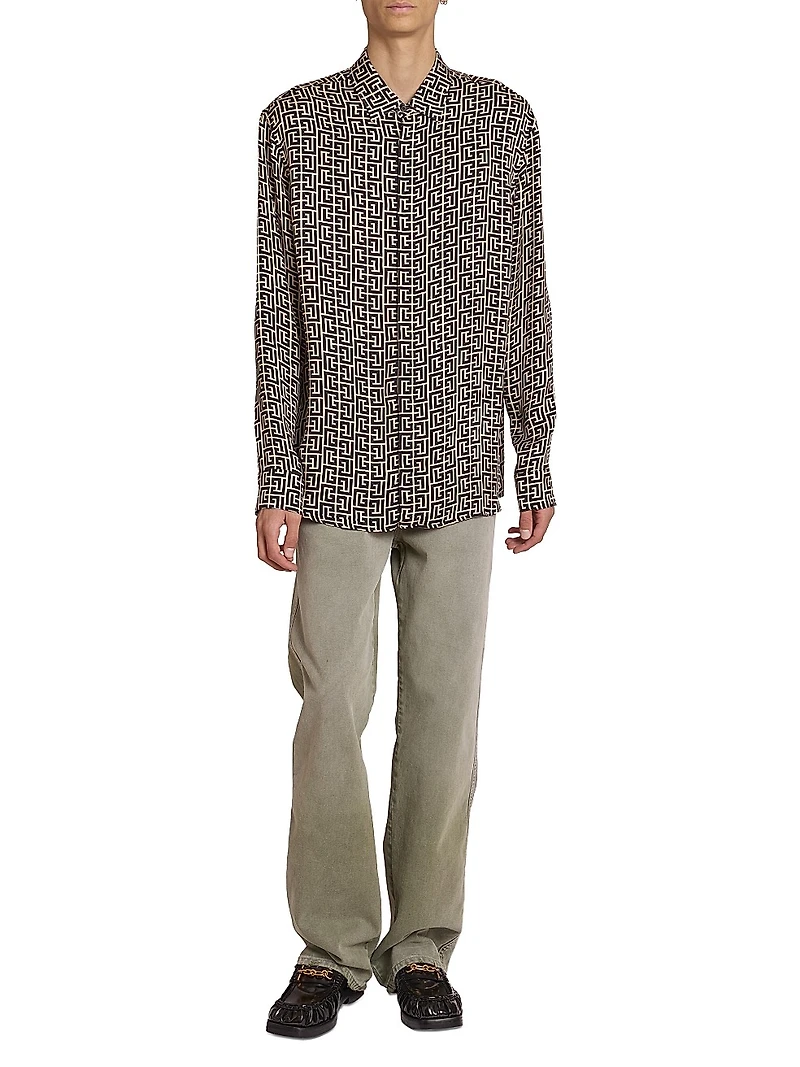 Monogram Button-Front Shirt