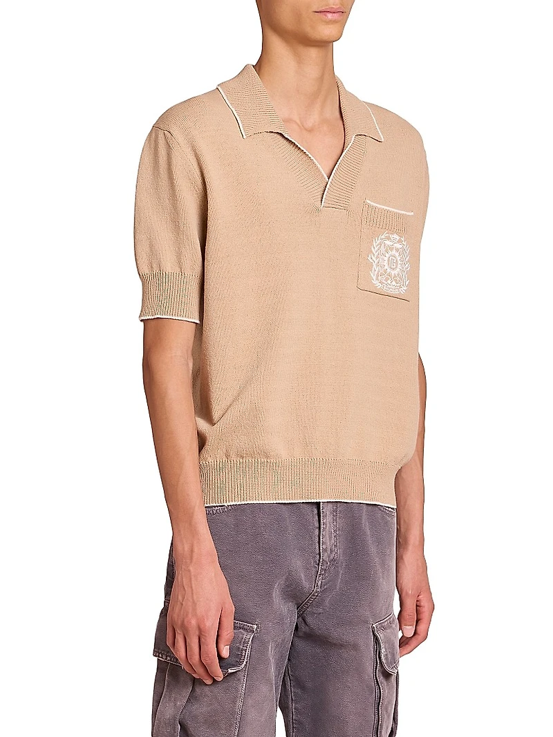 Emblem Cotton-Blend Polo Shirt