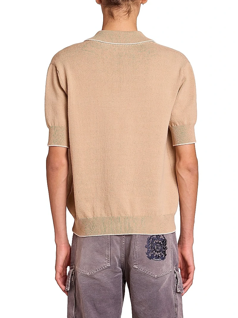 Emblem Cotton-Blend Polo Shirt