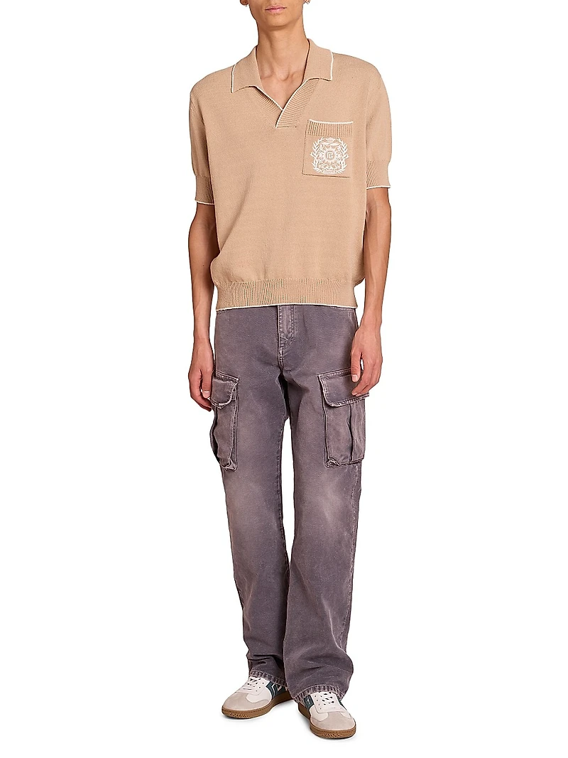 Emblem Cotton-Blend Polo Shirt