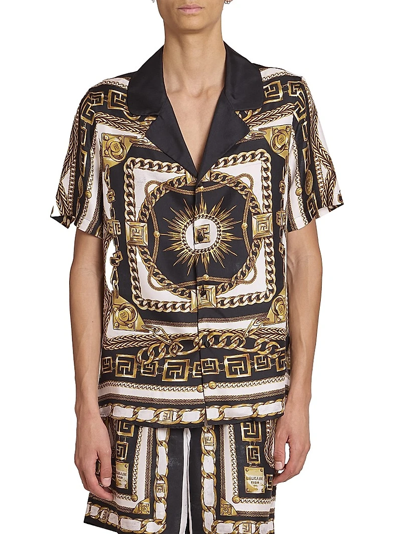 Foulard-Print Pyjama Shirt