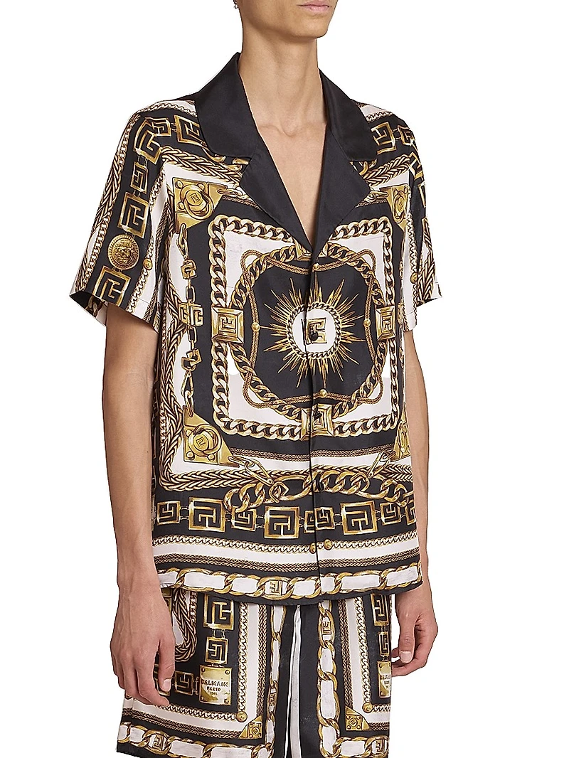Foulard-Print Pyjama Shirt