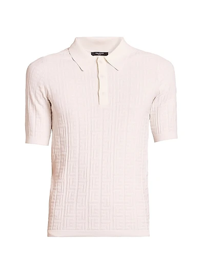 Monogrammed Knit Polo Shirt