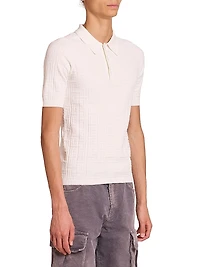 Monogrammed Knit Polo Shirt