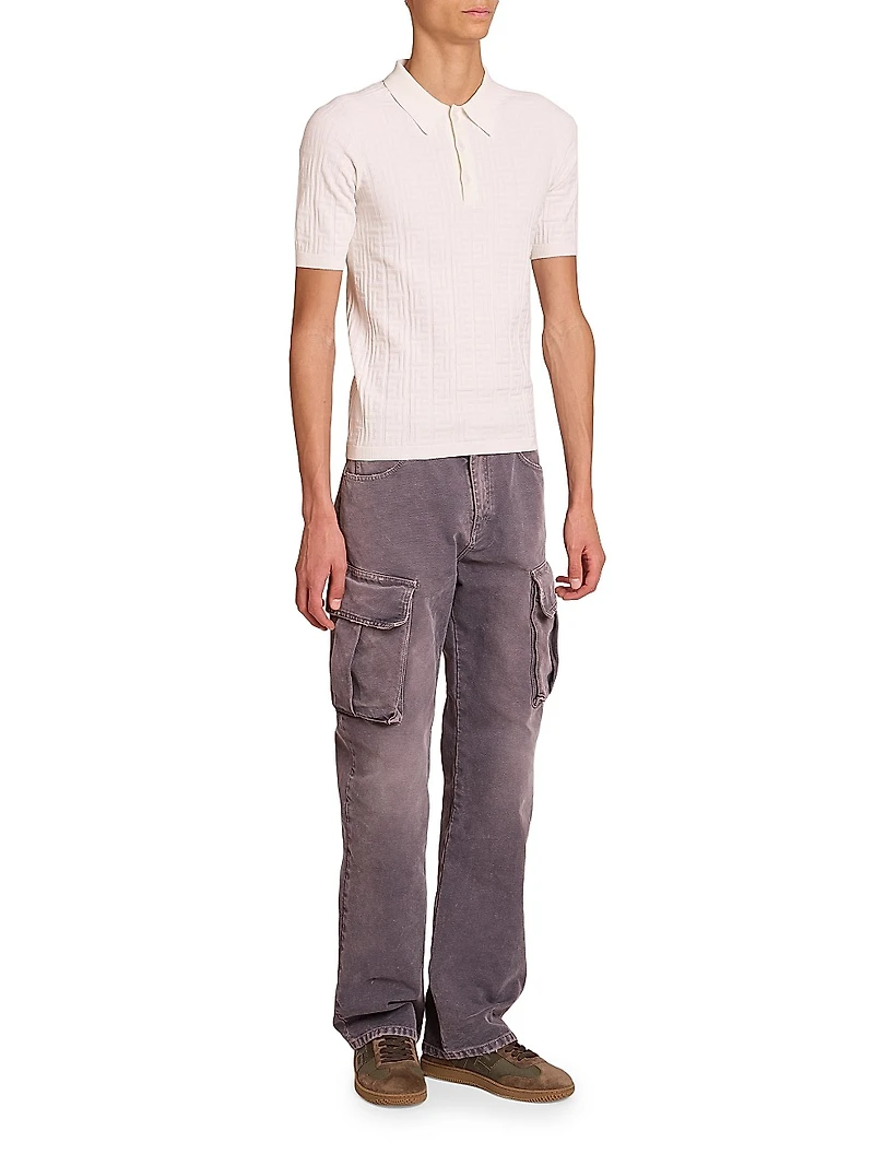 Monogrammed Knit Polo Shirt