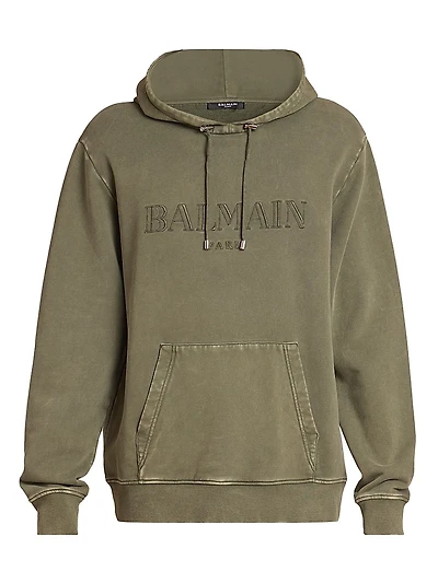 Embroidered Logo Cotton Hoodie