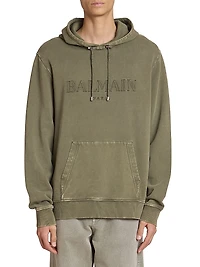 Embroidered Logo Cotton Hoodie