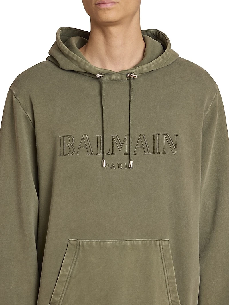 Embroidered Logo Cotton Hoodie