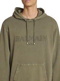 Embroidered Logo Cotton Hoodie