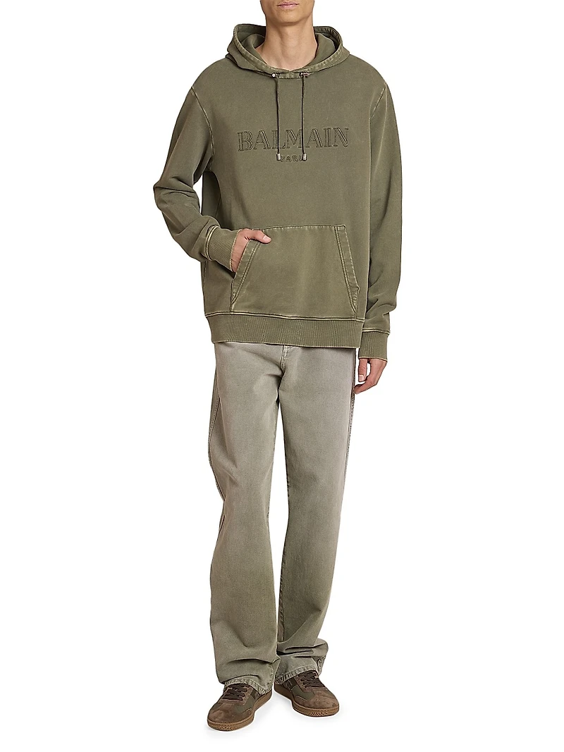 Embroidered Logo Cotton Hoodie