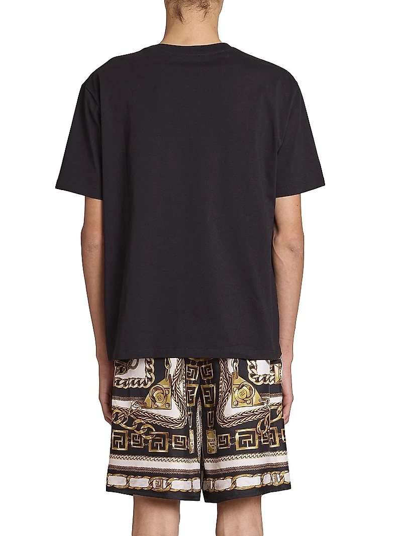 Trompe L'œil Chains-Print Cotton T-Shirt