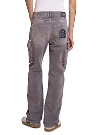 Faded Denim Cargo Pants