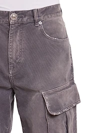 Faded Denim Cargo Pants