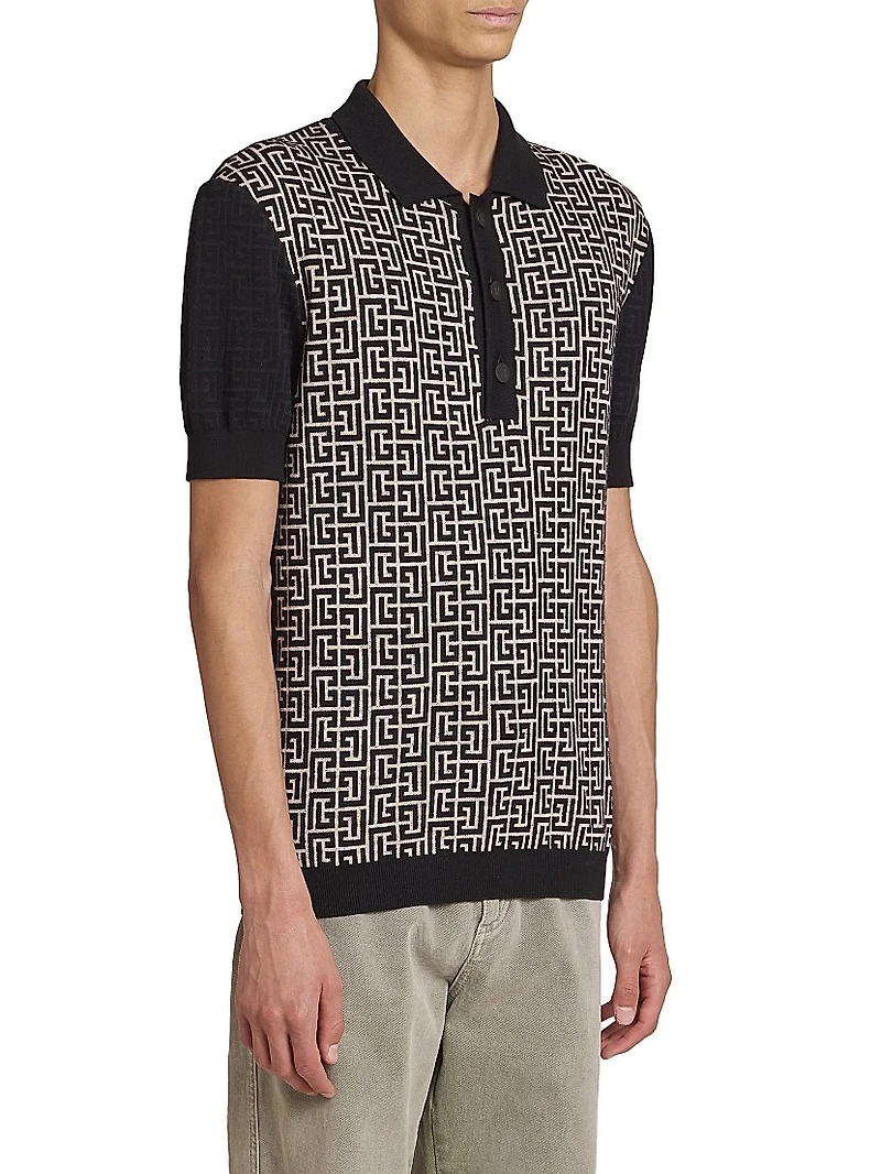 Monogram Knit Polo Shirt