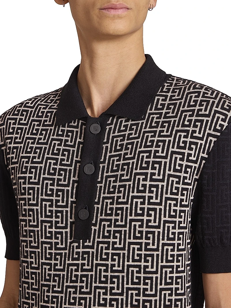 Monogram Knit Polo Shirt