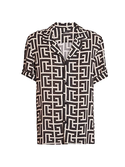 Macro-Monogram Printed Pyjama Shirt