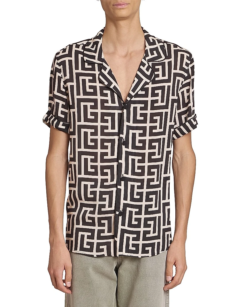 Macro-Monogram Printed Pyjama Shirt