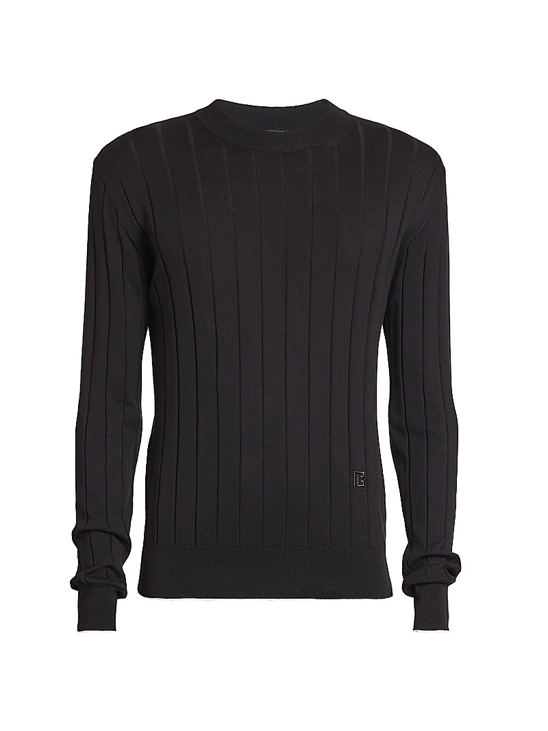 Logo-Embroidered Silk-Blend Sweater