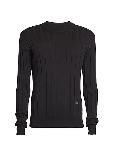 Logo-Embroidered Silk-Blend Sweater
