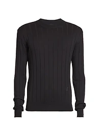 Logo-Embroidered Silk-Blend Sweater