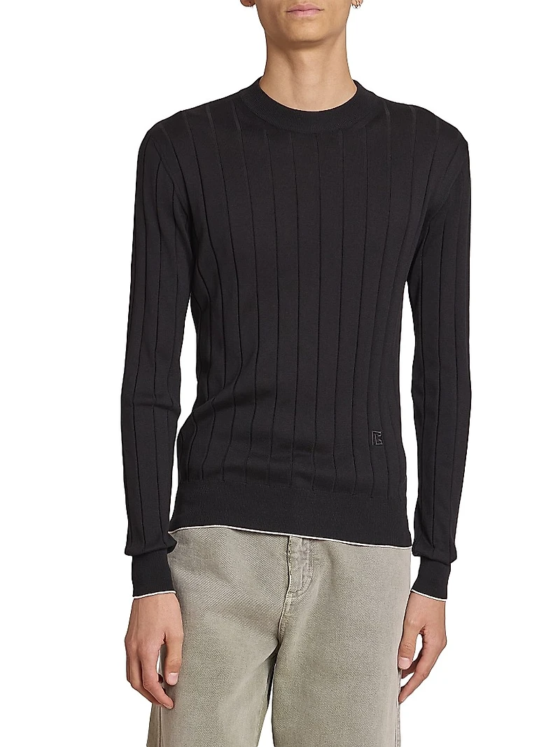 Logo-Embroidered Silk-Blend Sweater