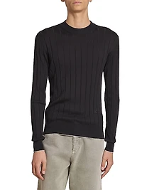 Logo-Embroidered Silk-Blend Sweater