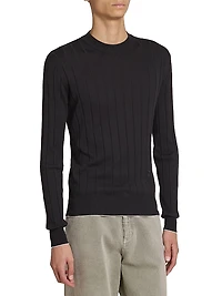 Logo-Embroidered Silk-Blend Sweater
