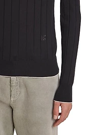 Logo-Embroidered Silk-Blend Sweater