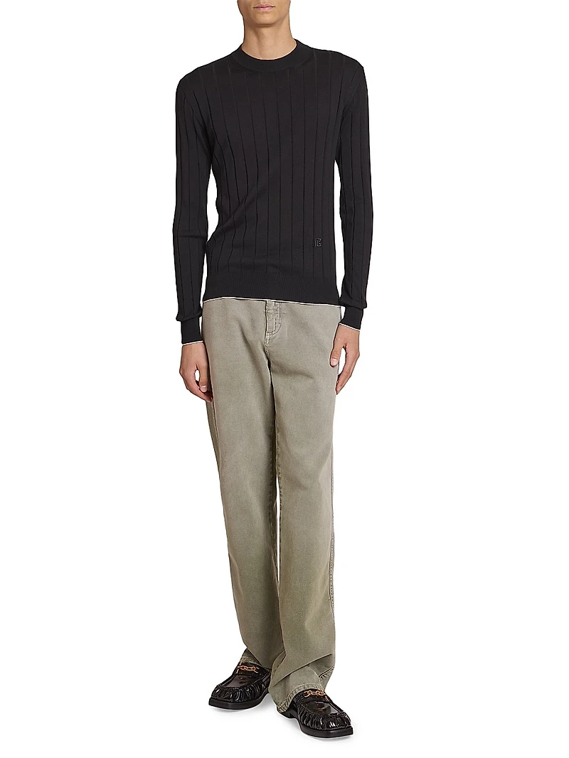 Logo-Embroidered Silk-Blend Sweater