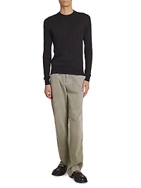 Logo-Embroidered Silk-Blend Sweater