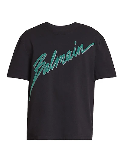 Flocked Logo Cotton T-Shirt