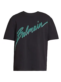 Flocked Logo Cotton T-Shirt