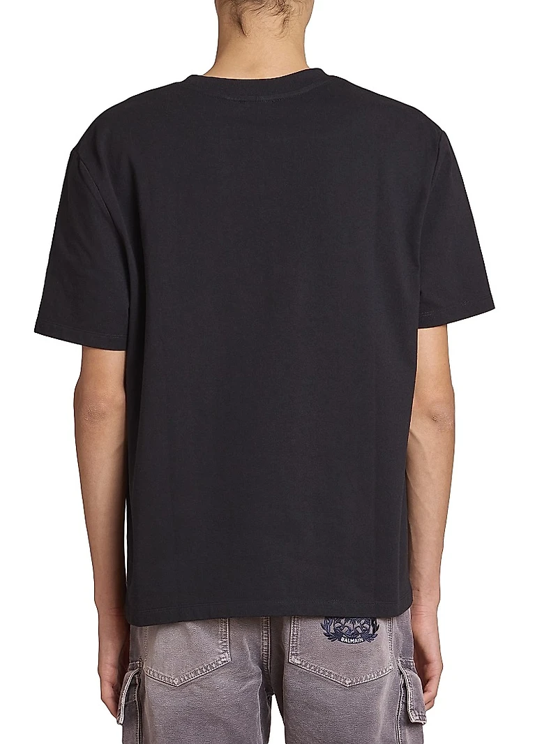 Flocked Logo Cotton T-Shirt