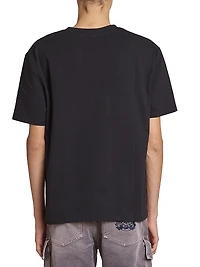 Flocked Logo Cotton T-Shirt