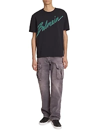 Flocked Logo Cotton T-Shirt