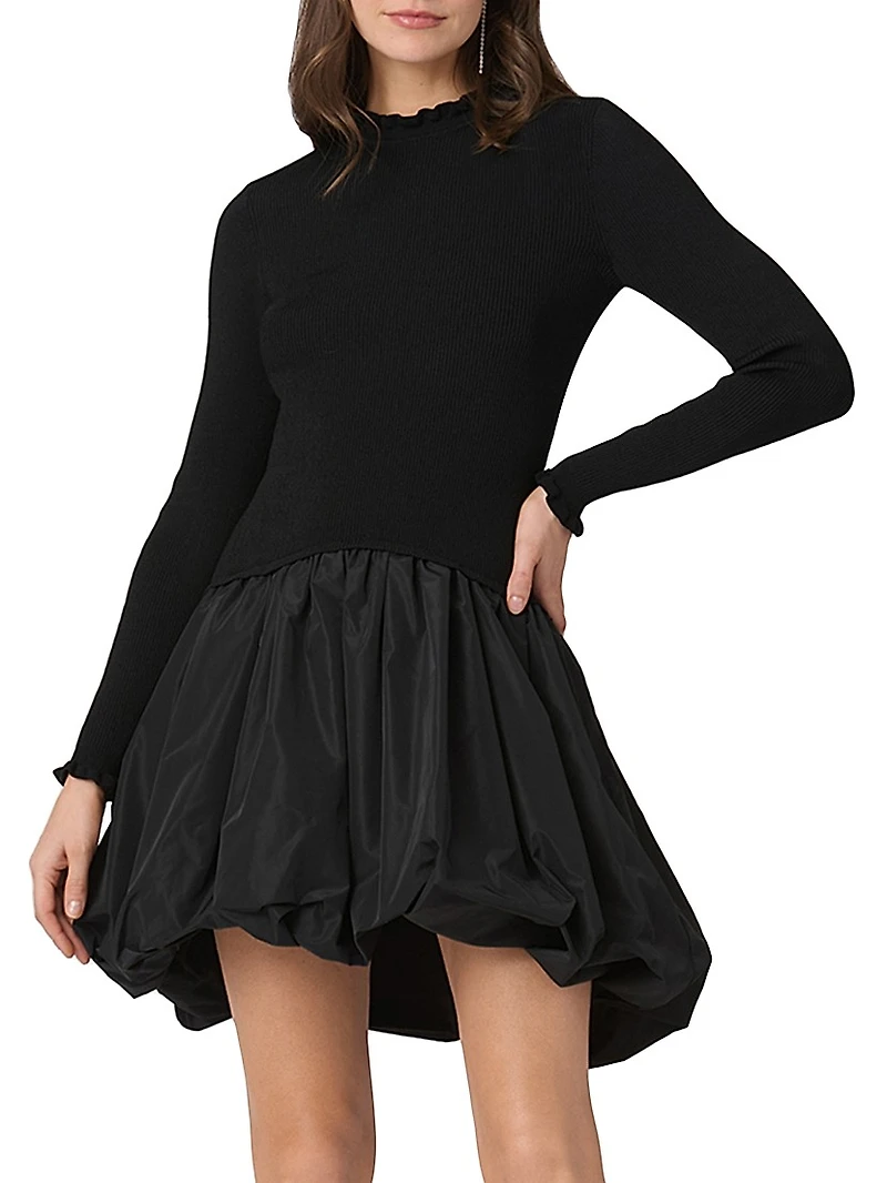 Keely Knit Taffeta Minidress