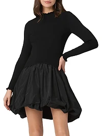 Keely Knit Taffeta Minidress