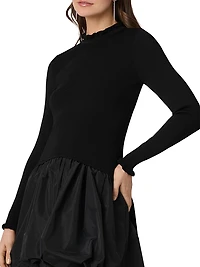 Keely Knit Taffeta Minidress