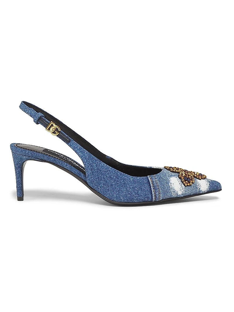 Like A Virgin Denim Slingback Pumps