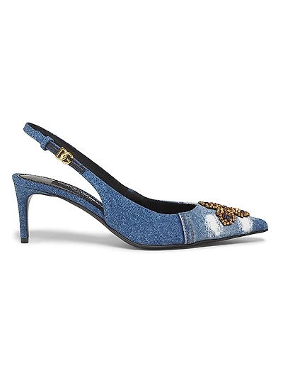 Like A Virgin Denim Slingback Pumps