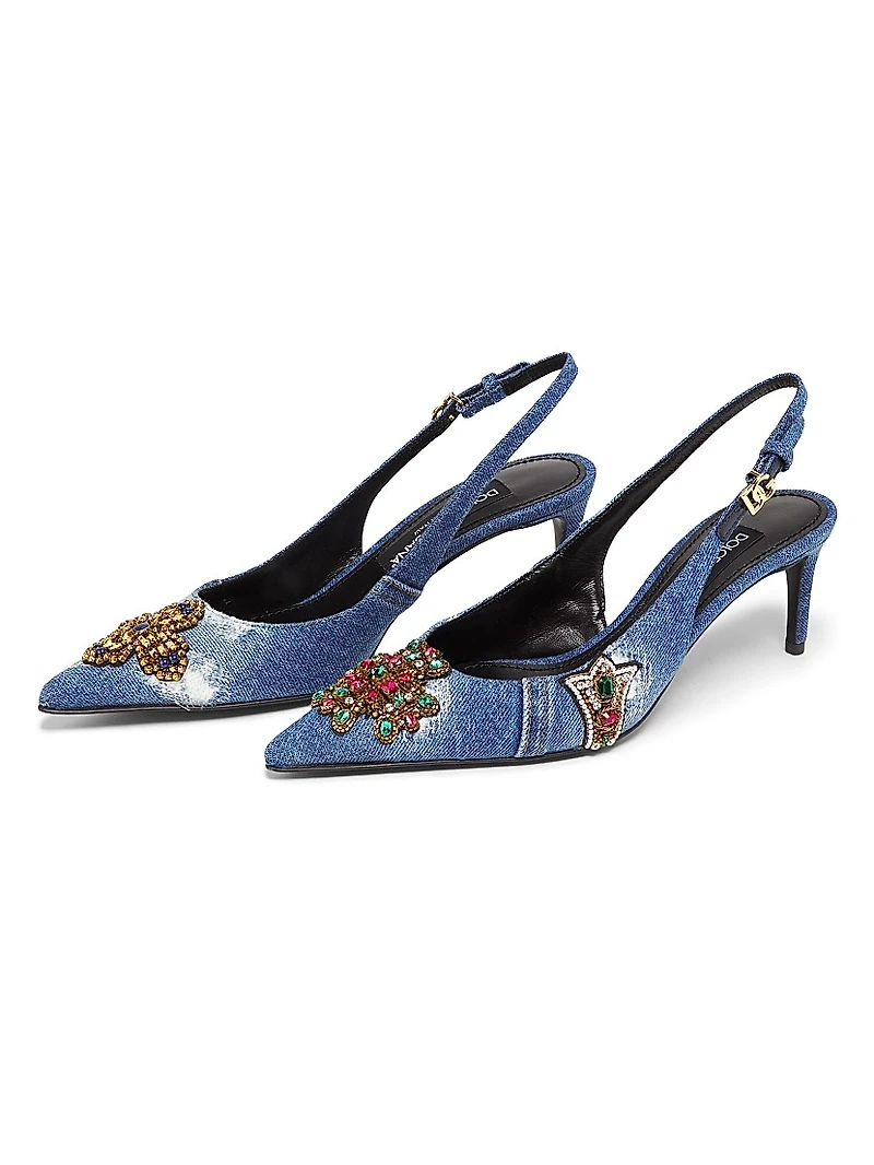 Like A Virgin Denim Slingback Pumps