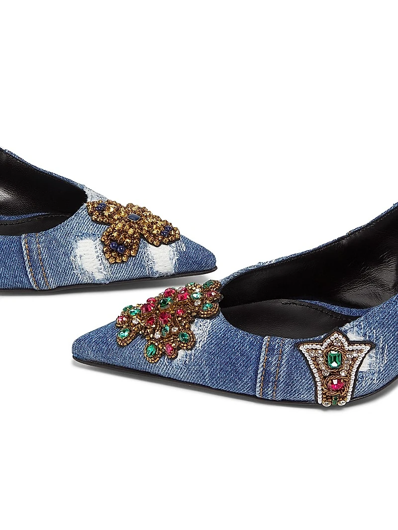 Like A Virgin Denim Slingback Pumps