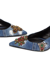 Like A Virgin Denim Slingback Pumps