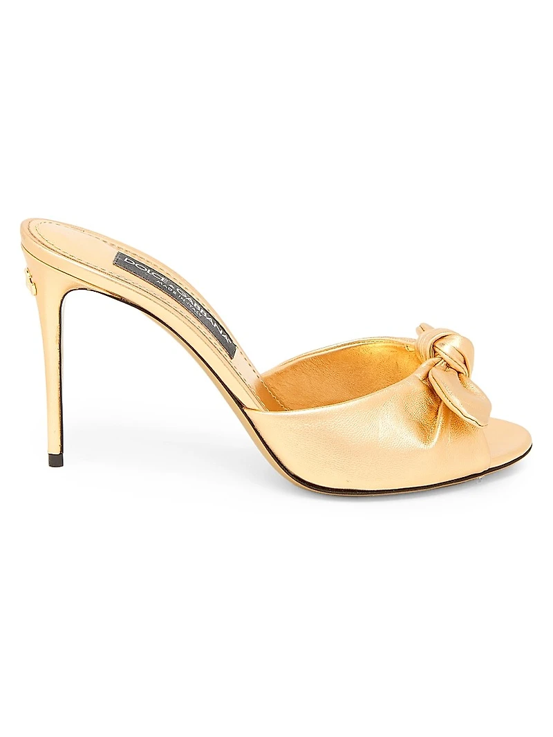 Special Opportunities Bow Leather Stiletto-Heel Sandals