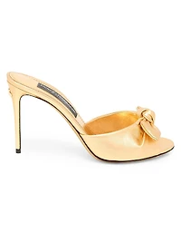 Special Opportunities Bow Leather Stiletto-Heel Sandals