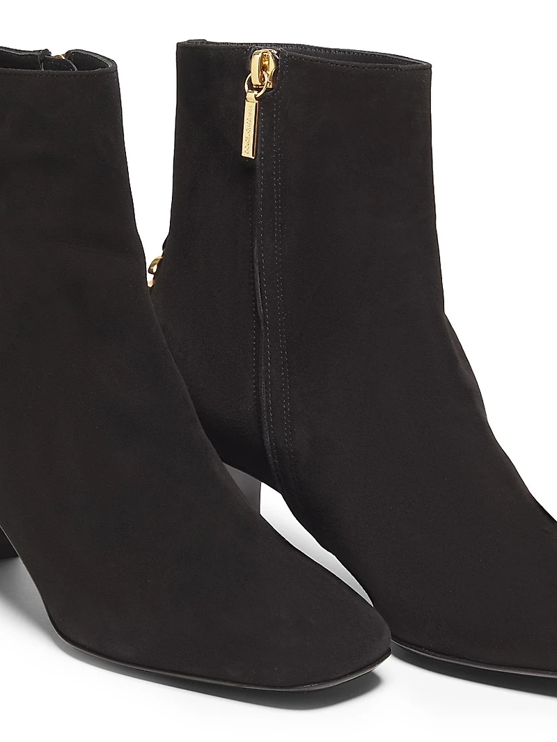 Suede Logo Ankle Boots