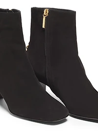 Suede Logo Ankle Boots